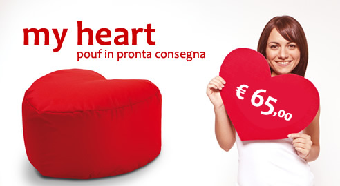 pouf heart in pronta consegna