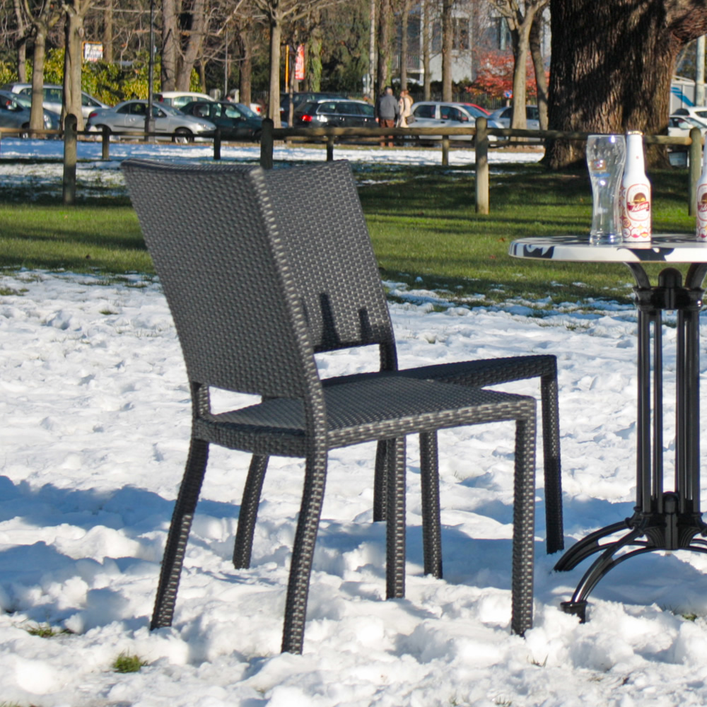 E18-Set 2-Sedie in alluminio e rattan sintetico per ...