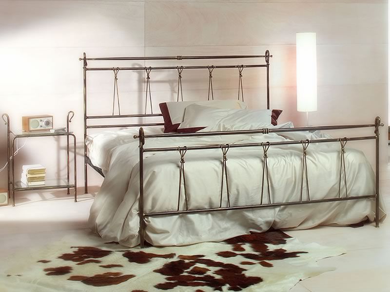 Letto matrimoniale Papavero ferro battuto nero oro