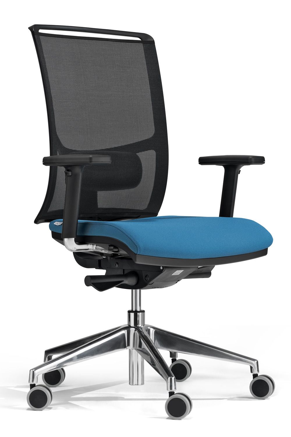 Poltrona Ufficio Galizia Con Ruote E Braccioli | Altezza Regolabile | Portata 100 Kg | Colore Turchese