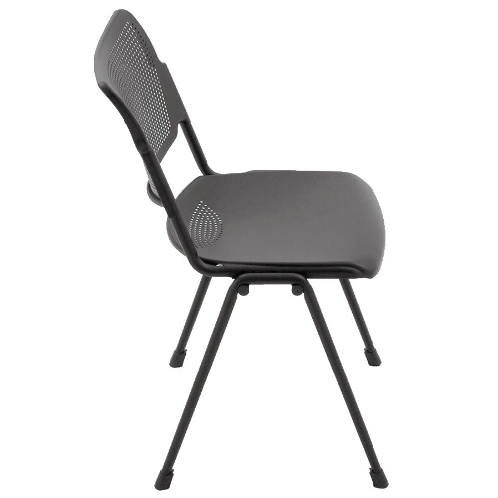 Sedia sala attesa in pelle sintetica nera WH3C