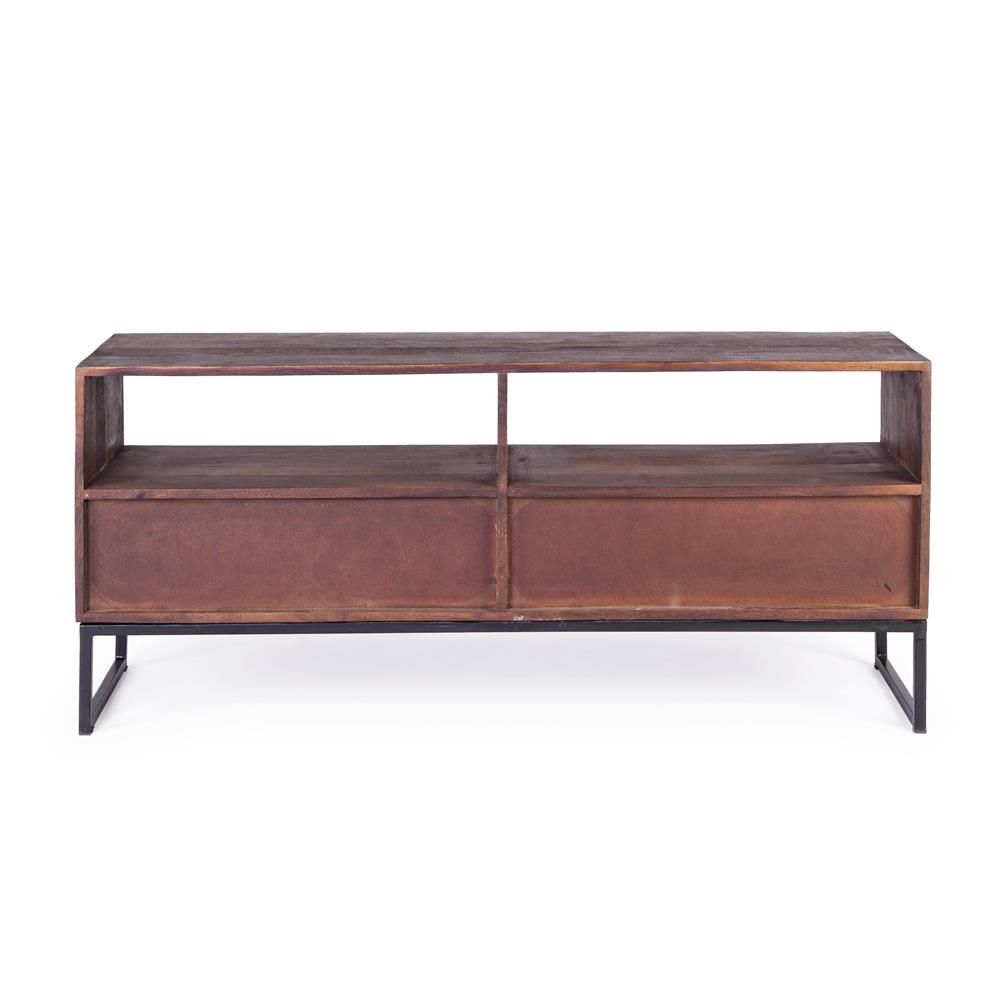 Abuja 2C Vintage low for living room, made of wood with iron