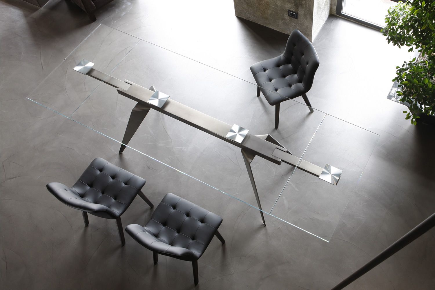 Ramos ext tavolo di design di bontempi casa 200 x 106 for Tavolo allungabile vetro trasparente