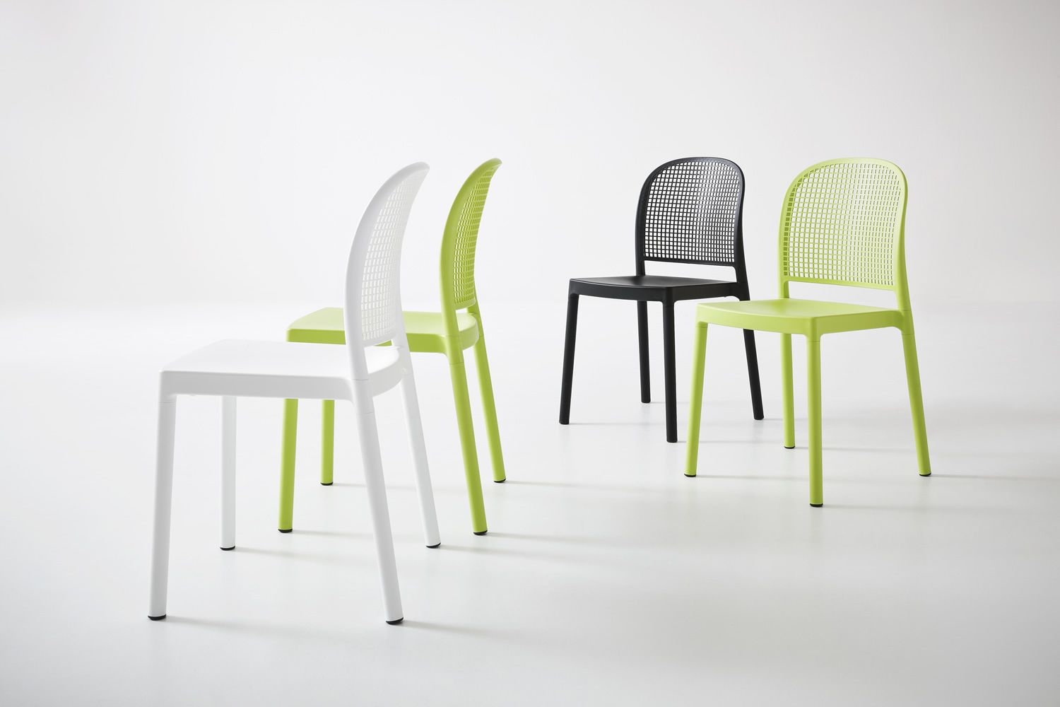 Panama: Silla moderna de polímero, con y sin reposabrazos, apilable