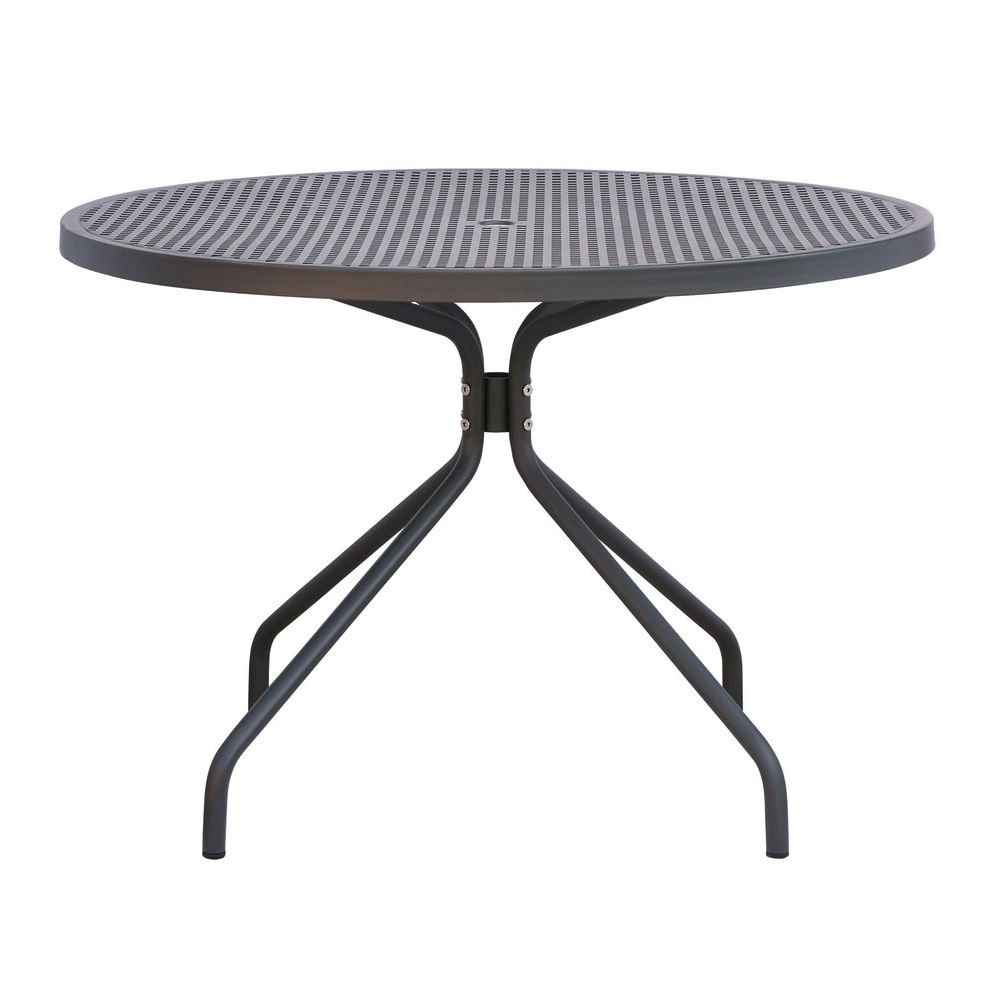 RIG36 Mesa metálica, en distintos colores, para jardín, sobre redondo diámetro 110 cms Sediarreda