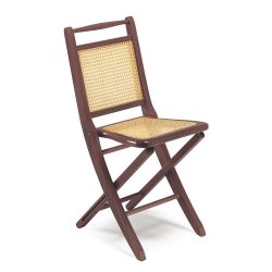 LS3 - Klappstuhl aus Holz, Sitz und Rückenlehne aus Rattan | Sediarreda.com