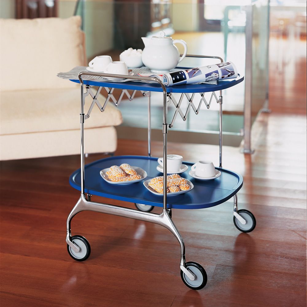 Gastone: Design Servierwagen von Kartell, aus verchromtem Metall und