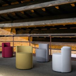 Percy - Moderner, kleiner Sessel Domingo Salotti, mit Bezug aus Stoff