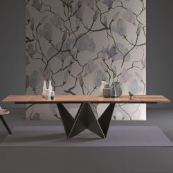 Origami-A Tavolo allungabile di Natisa con struttura in metallo