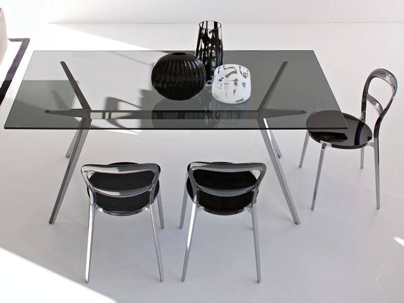 CS1091C Wien Calligaris Wien chair, aluminium structure, black seat