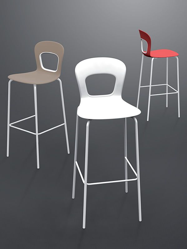 Blog S - Hoher Hocker aus Metall für Bars, stapelbar, in verschiedenen