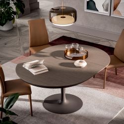 Eclipse Wood Tavolo rotondo con piano allungabile in legno, di