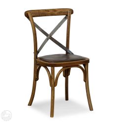 SE06 - Wiener Holzstuhl mit kreuz Rückenlehne, verschiedene Sitzfläche