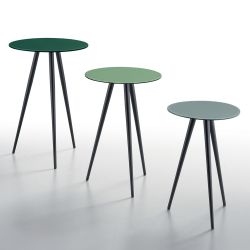 Trip - Beistelltisch Midj aus Metall und Leder, in verschiedenen Größen