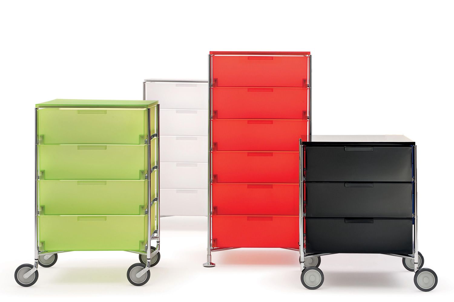 Mobil - Container mit Schubladen von Kartell, aus Metall und