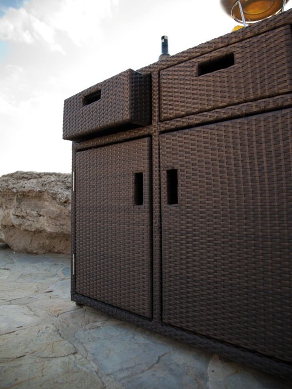 Spider/M: Aparador de jardín en ratán sintético, con cajones y puertas