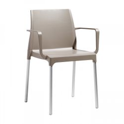 Chloè P 2632 - Moderner Stuhl mit Armlehnen, aus Aluminium und