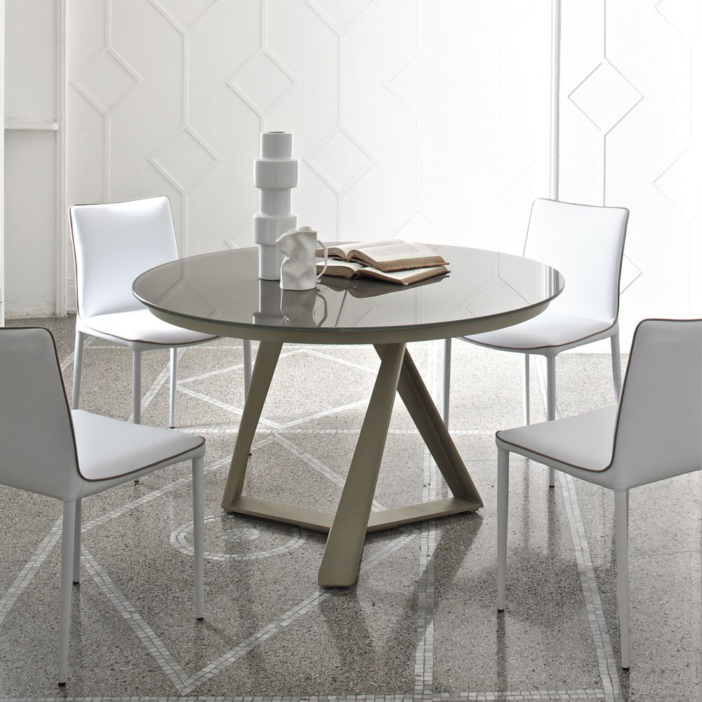 Millennium O Ext: Mesa redonda de diseño Bontempi Casa, de metal con