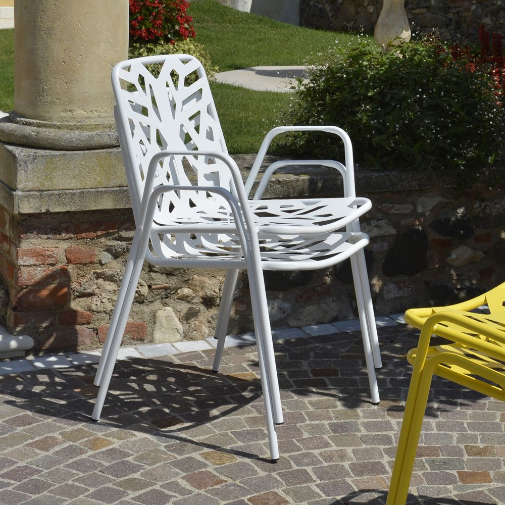 Rig71p Stapelstuhl Aus Metall Mit Armlehnen Fur Garten Sediarreda Com