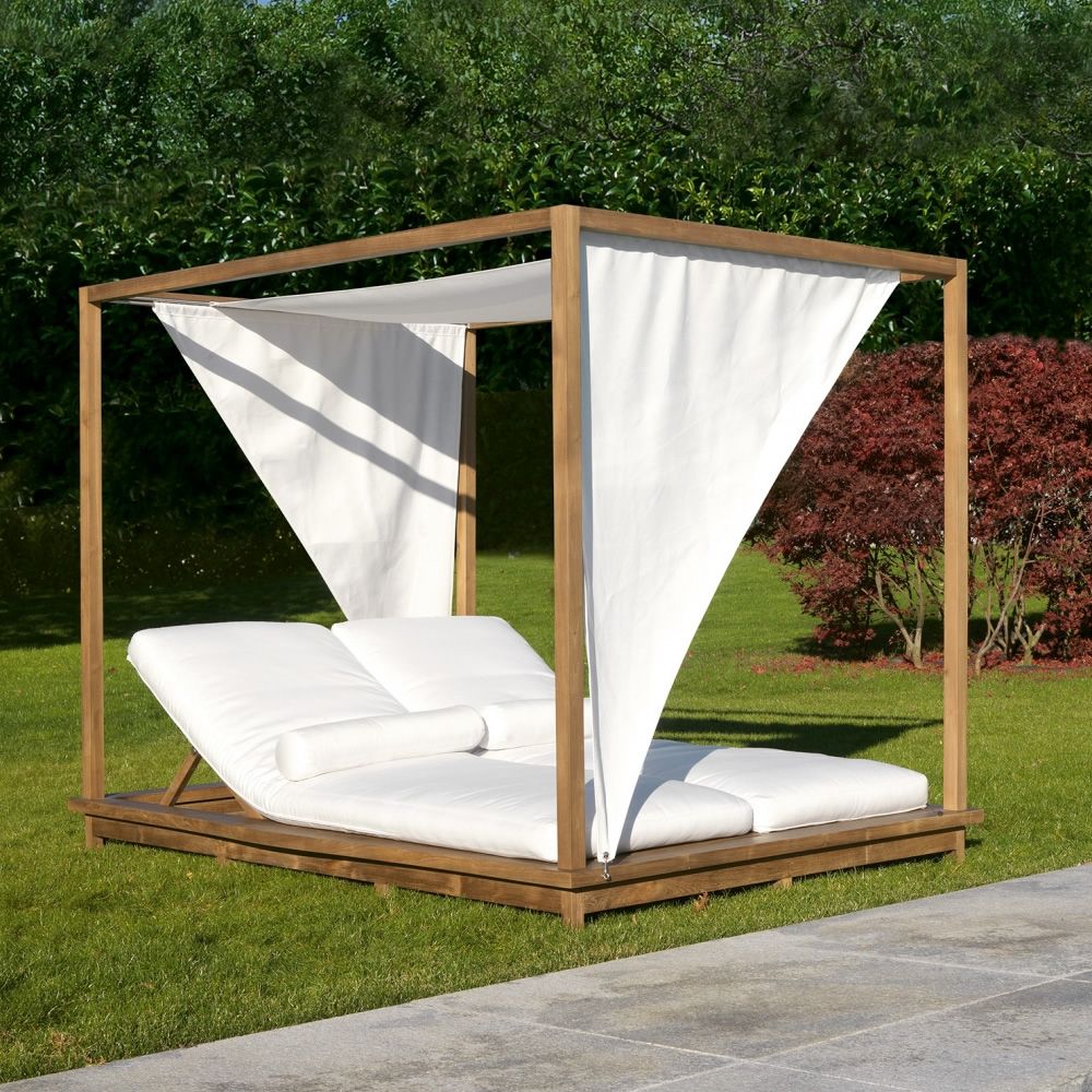 Exit Sunbed.lux Garden double sunbed by Colico, with canopy and reclining sun loungers, in