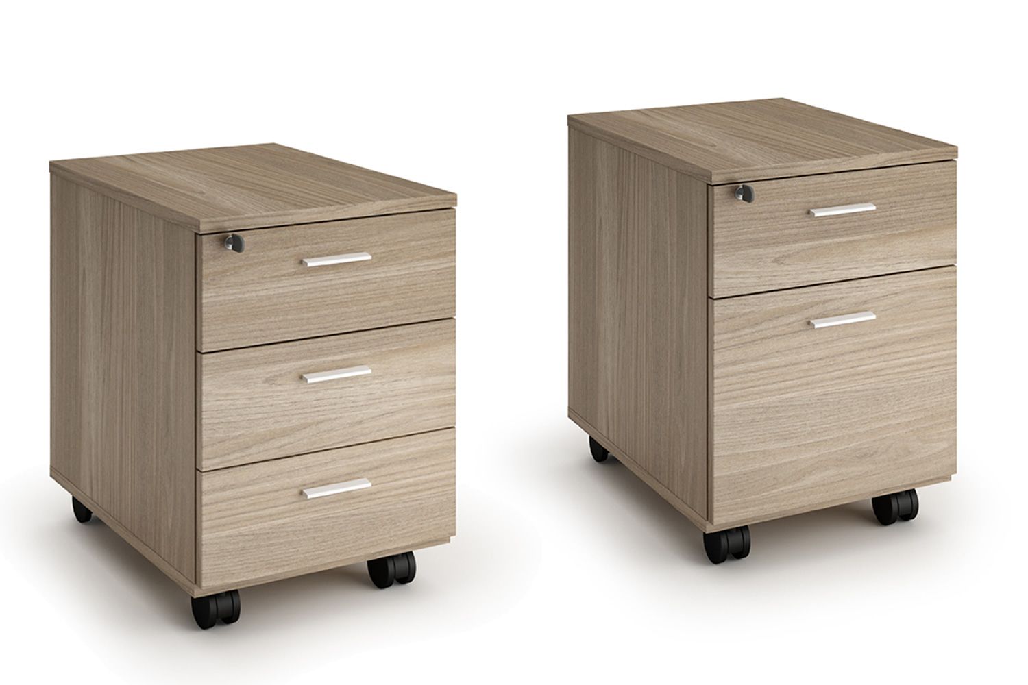 Cassettiera Scrivania Metallica Con Ruote 54x42x53.5 Cm - Design Minimal, Chiusura A Chiave, Made In Italy (Bianco) - Foto 14