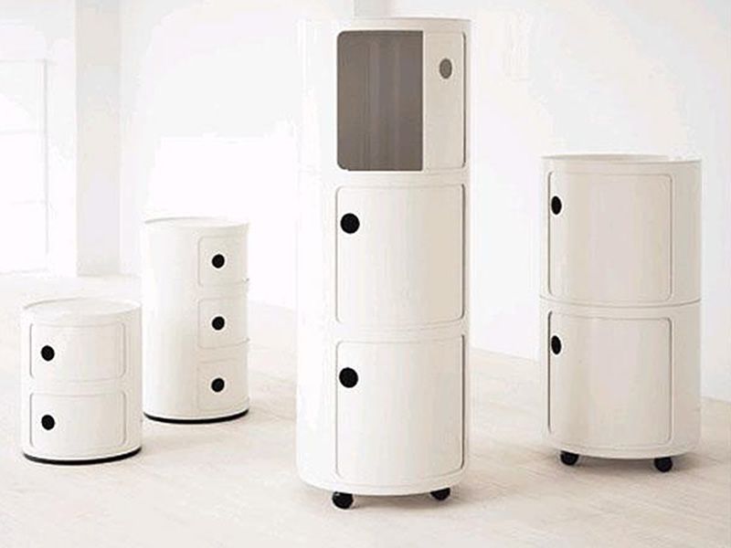 Componibili 4955 - élément rond haut ARGENT Kartell EXEMPLE DE MALADIE