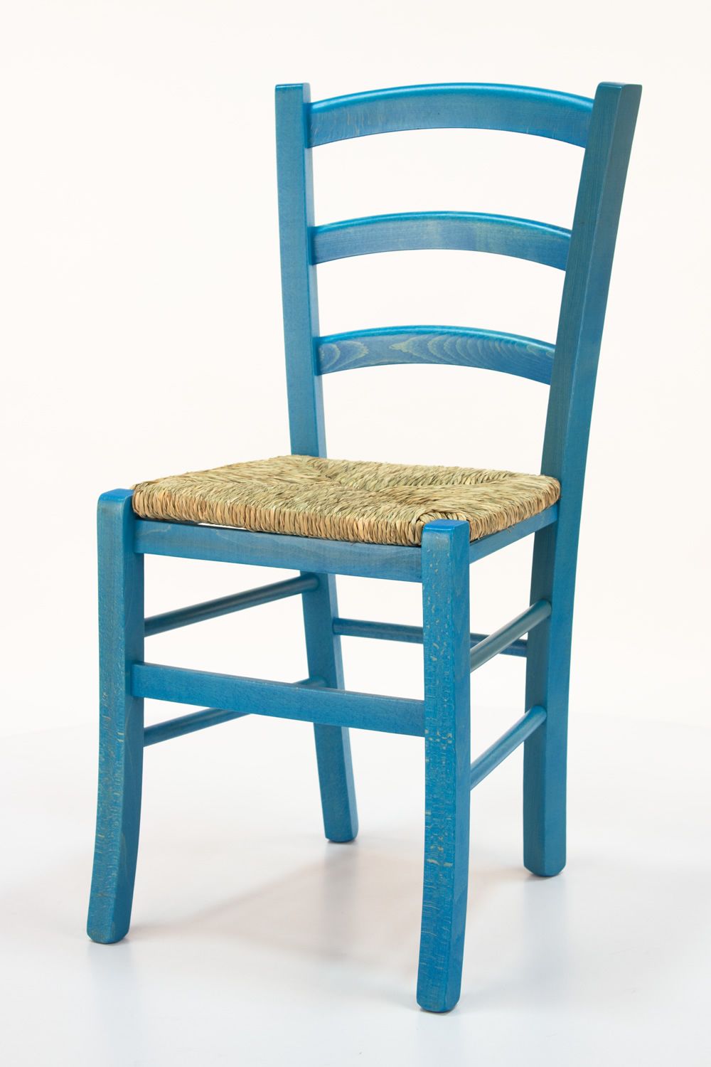 110 - Rustikaler Holzstuhl, in verschiedenen Farben verfügbar, Sitz aus