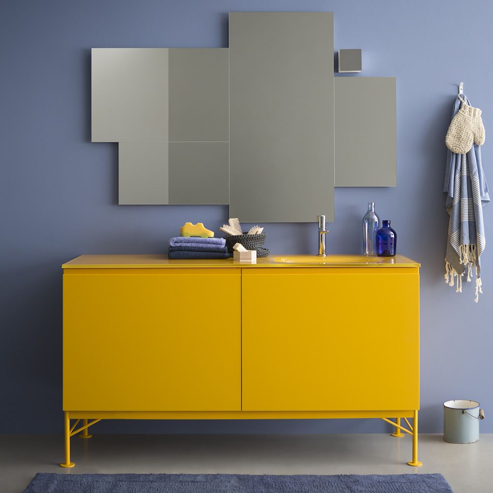 meuble salle de bain jaune