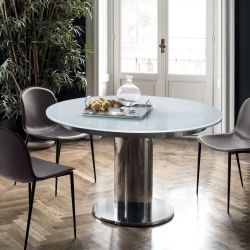 Giro Tavolo rotondo di design Bontempi Casa, in metallo, piano