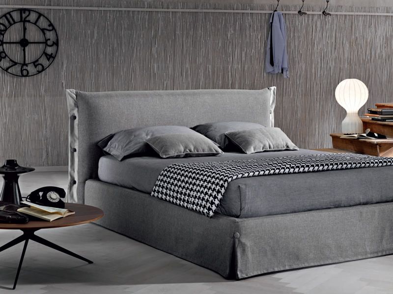 Letto Matrimoniale In Tessuto Con Contenitore