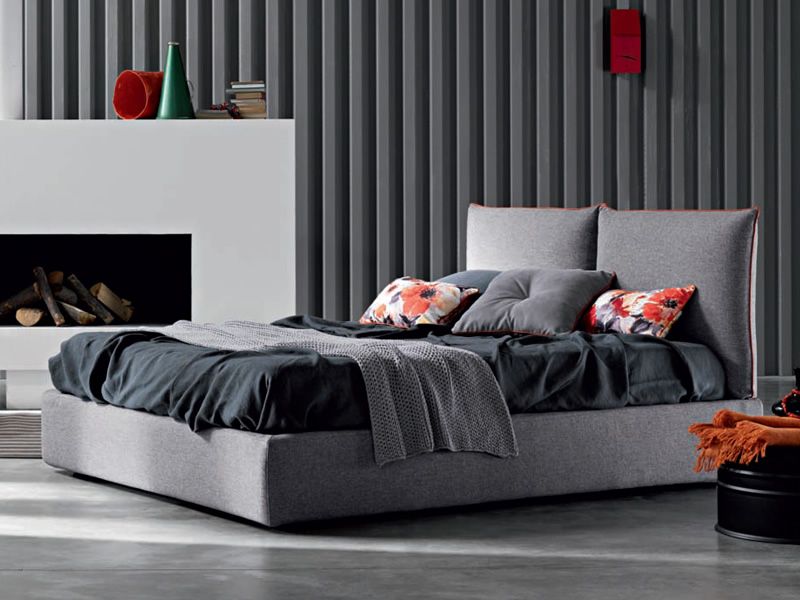 Dual: Gepolstertes Doppelbett, verschiedene Bezüge, auch mit Bettkasten