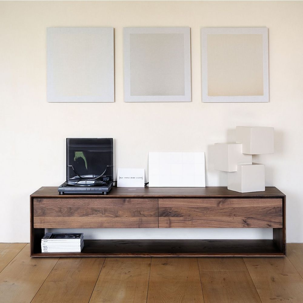 Mobile TV Made In Italy Con Anta E Cassetto, Finitura Radica, Dimensioni 106x40x60 Cm, Per TV Fino A 42 Pollici - 4