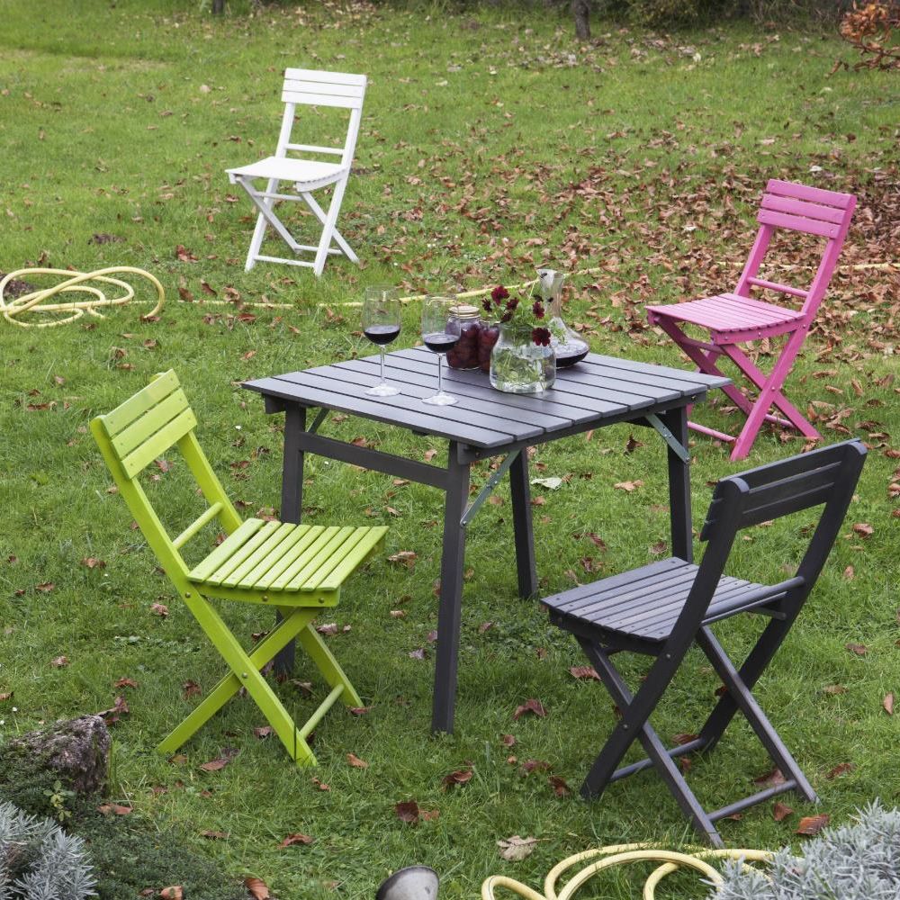 Basic - Klappbarer Stuhl aus massivem Buchenholz, auch für den Garten