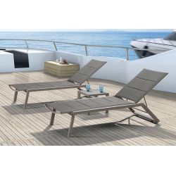 TT924 Lux - Sonnenliege aus Aluminium, gepolsterte Sitz und Rückenlehne