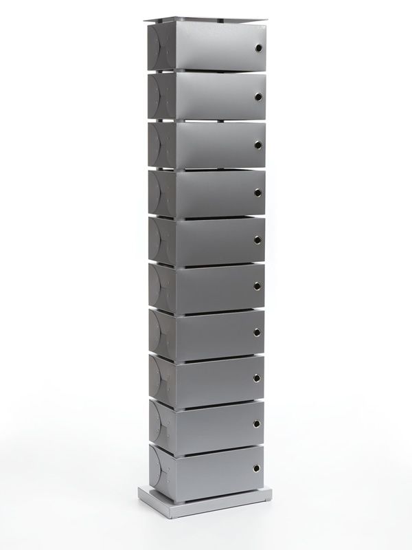 Fluida: Drehbarer Schuhschrank aus Polypropylen mit Fußbodenplatte aus