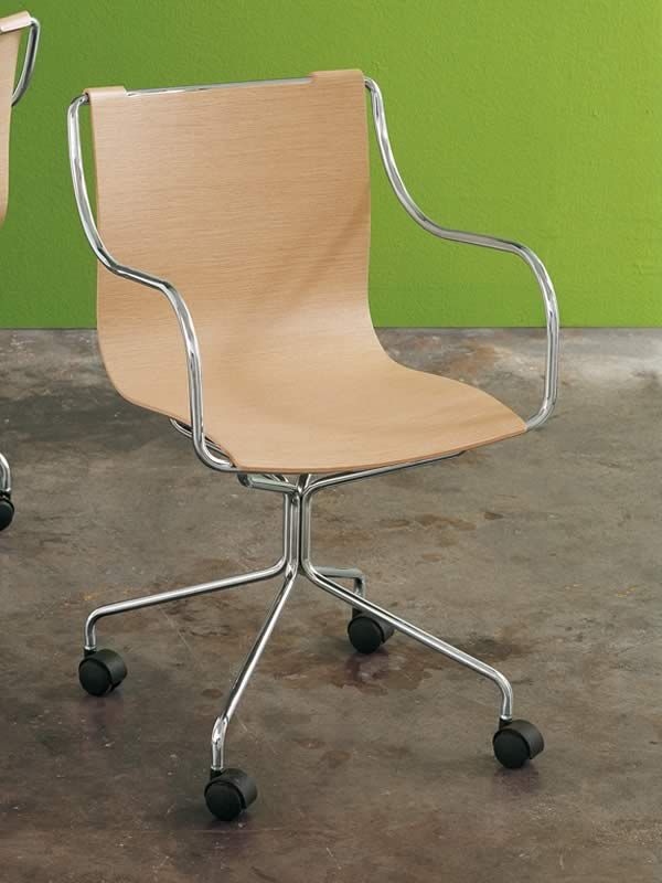 MD009 DP: Höhenverstellbarer und drehbarer Bürostuhl aus Metall, Sitz