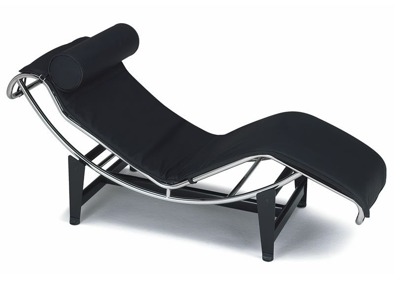 ML569 Chaise longue design en cuir véritable blanc ou noir Sediarreda