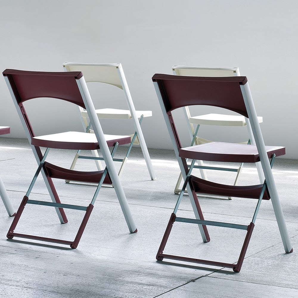 Sedia Pieghevole Da Giardino In Metallo - Effetto Legno Antracite, Resistenti E Pratiche - Foto 2