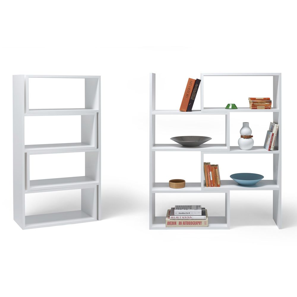 Extend: Ausziehbares Bücherregal aus lackiertem MDF in Weiss - Sediarreda