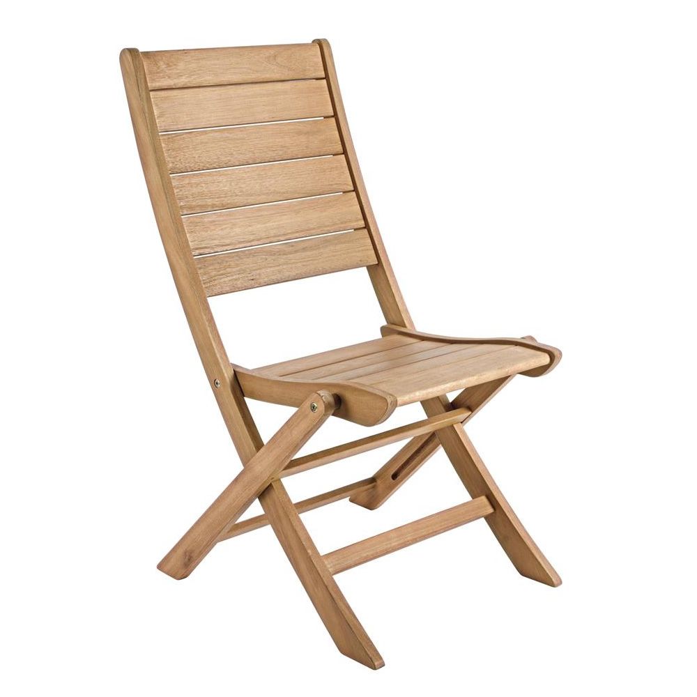 Trinidad Folding chair in balau wood, with or without armrests, for