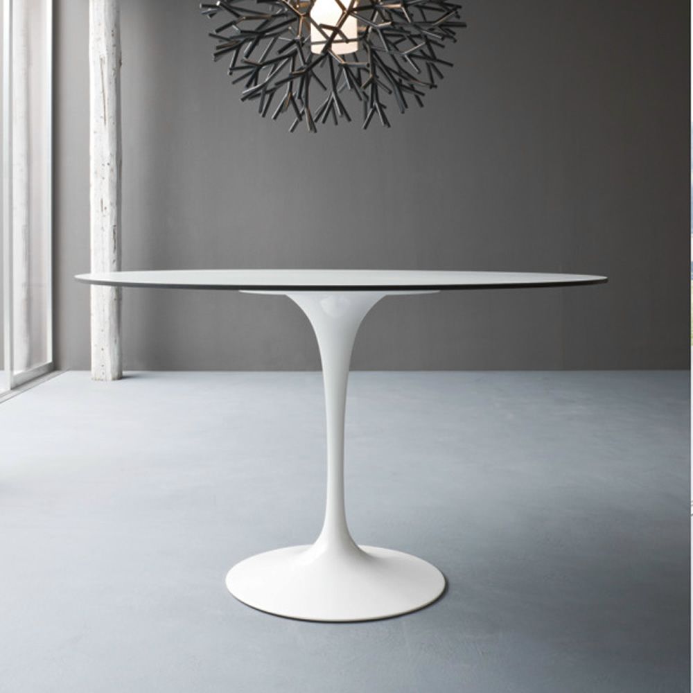 Saturno tavolo di design con base in alluminio e piano for Tavolo cristallo rotondo design