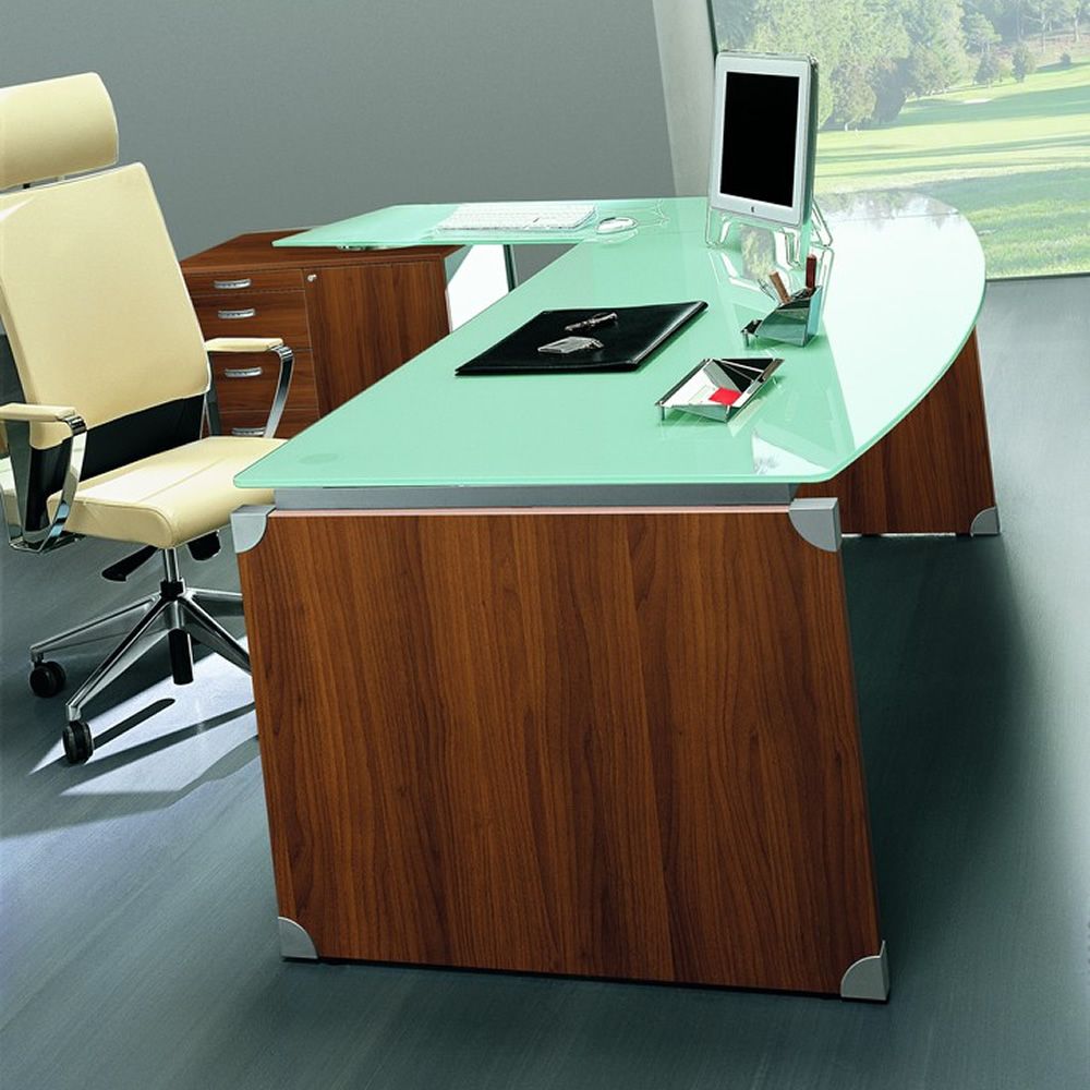 X-Time Work 06 - Scrivania da ufficio con penisola e mobile di servizio, in laminato con piano
