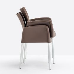 Ice 850 Poltrona in alluminio e polipropilene, impilabile