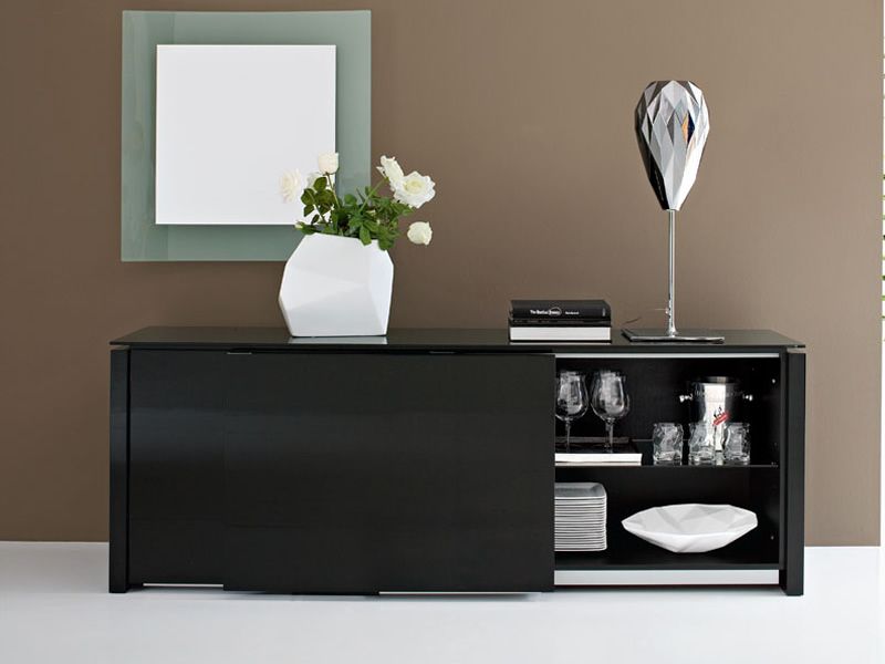 CS60295 Mag Mobile credenza Calligaris in legno e vetro, 193 x 52
