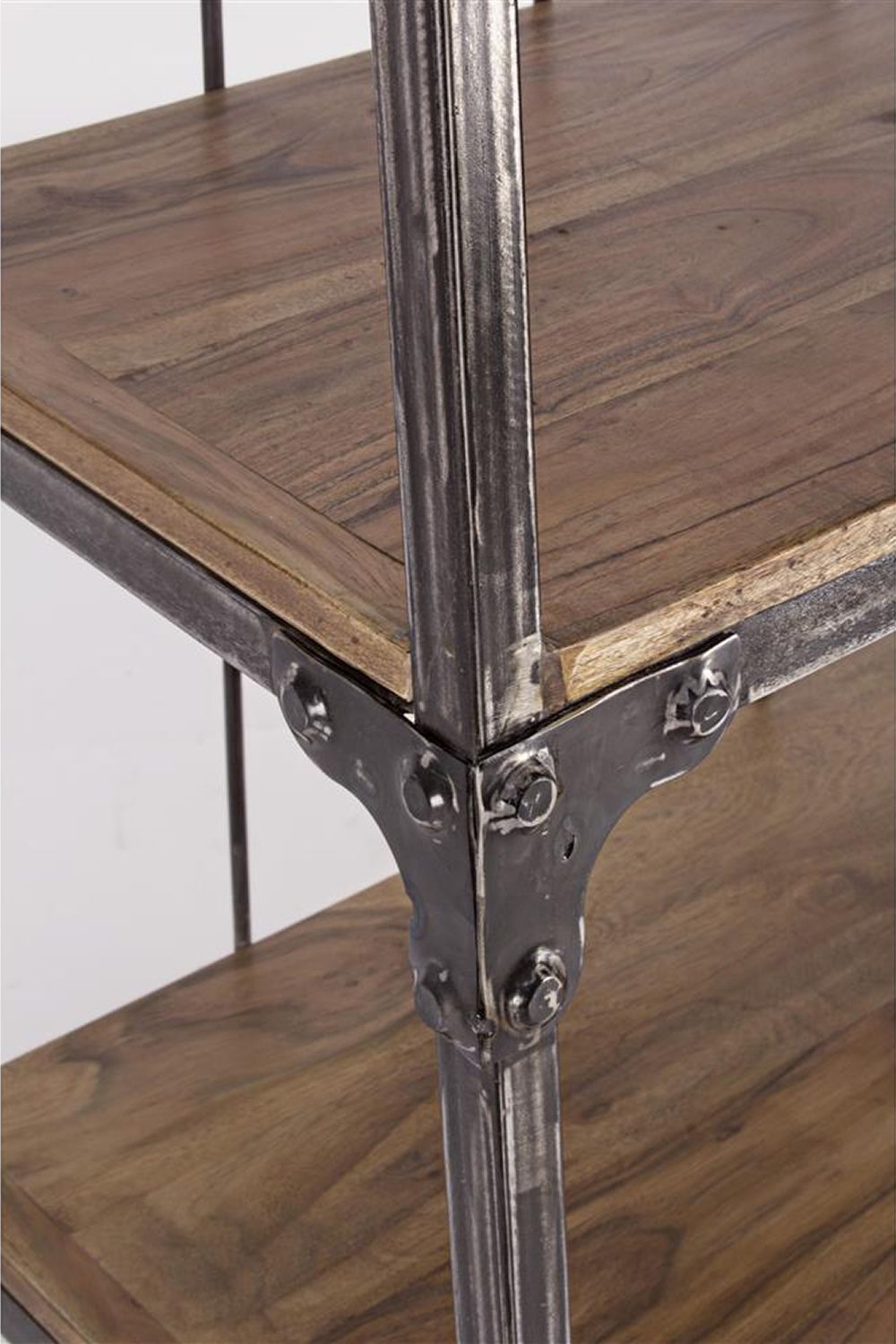 Accra Shelf Industrial style shelf or bookcase in metal with wooden top Sediarreda Online sale