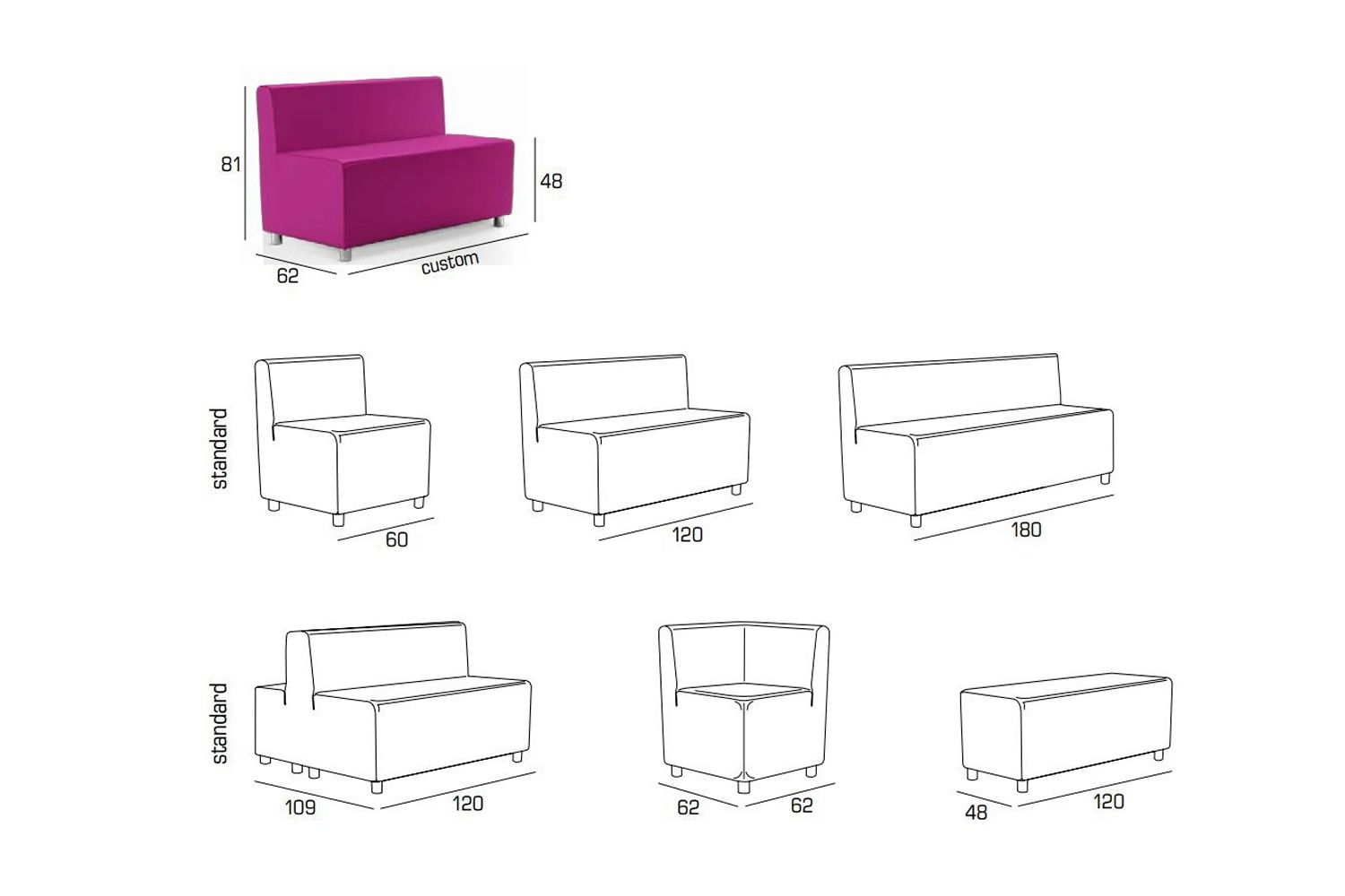 Levy for Bars and Restaurants Custommade sofa for bars and public
