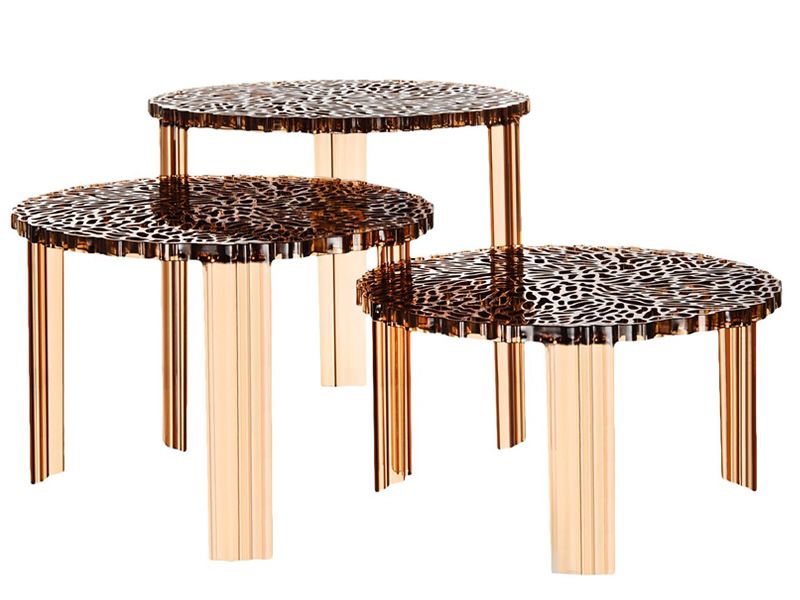 TTable Tavolino Kartell di design, in polimetimetacrilato, disponibile con diverse altezze