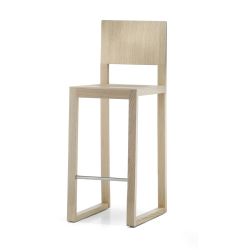 Brera 382 - Designer Hocker Pedrali, aus massivem Eichenholz, Sitzhöhe