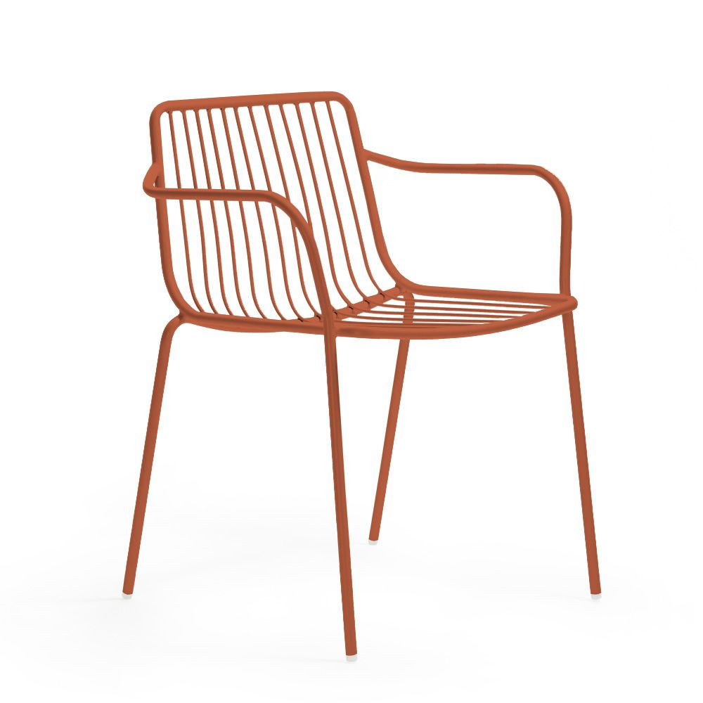 Nolita P: Stuhl Pedrali mit Armlehnen, aus Metall, stapelbar, für den