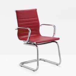 ML598 Slitta - Besucherstuhl für Chefbüro mit Armlehnen, Kufengestell